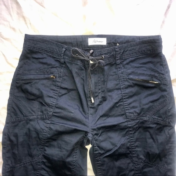 Effortless Comfort Reitmans Tapered Drawstring Waist Pants Navy 5 Minimalist - Picture 3 of 10